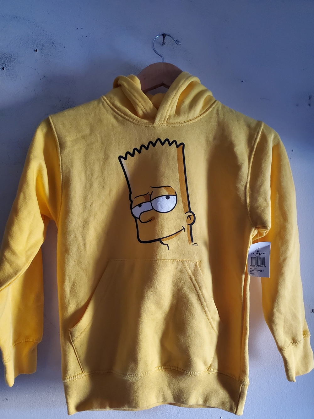 Universal Studio  Yellow Bart Simpson Face Pullover Hoodie